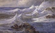 unknow artist Waves and Rocks painting